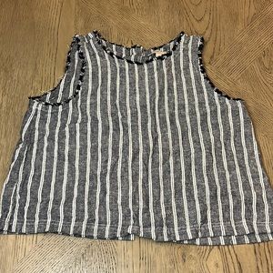 LOFT denim fringe tank medium